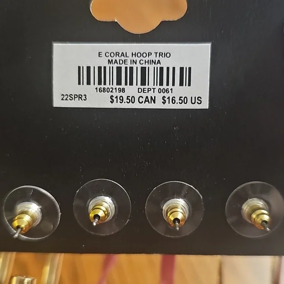 Torrid Pink and Gold Hoop Earrings Set - Picture 3 of 3